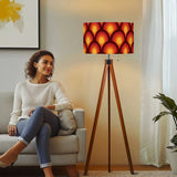 Nordic Retro Tripod Floor Lamp, Peacock Eye Orange