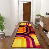 Bold Retro 70s Runner – Midcentury Yellow Red Orange Rug | Multi Sizes