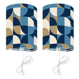 70s Retro Wall Sconces Set –  Smart LED, Blue Geometric