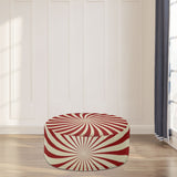 Retro 70s Sunburst Inflatable Ottoman – Midcentury Modern Portable Footstool