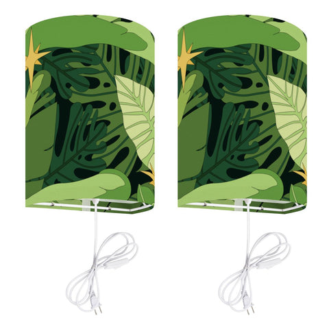 70s Retro Wall Sconces Set –  Smart LED, Green Leaves