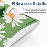 Daisy Meadow Duvet Cover Set: 70s Retro Full Size Microfiber Bedding - retro bedding