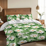 Daisy Meadow Duvet Cover Set: 70s Retro Full Size Microfiber Bedding - retro bedding