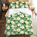 Daisy Meadow Duvet Cover Set: 70s Retro Full Size Microfiber Bedding - retro bedding