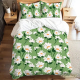 Daisy Meadow Duvet Cover Set: 70s Retro Full Size Microfiber Bedding - retro bedding