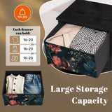 Dark Academia Bold Flowers Dresser – Floral 4-Drawer Storage Cabinet - retro dresser