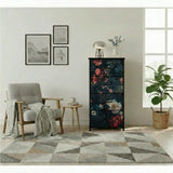 Dark Academia Bold Flowers Dresser – Floral 4-Drawer Storage Cabinet - retro dresser