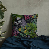 DARK VINTAGE FLOWERS Premium PILLOW Moody Botanical Retro Garden Cushion Gift - retro pillow