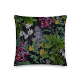 DARK VINTAGE FLOWERS Premium PILLOW Moody Botanical Retro Garden Cushion Gift - retro pillow