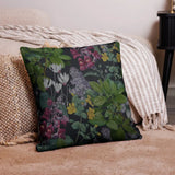 DARK VINTAGE FLOWERS Premium PILLOW Moody Botanical Retro Garden Cushion Gift - retro pillow