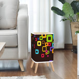 Scandi Midcentury Modern Trash Can with Lid: Retro Nordic Wastebasket