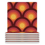 70s Retro Bathroom Set – Shower Curtain with 3 Matching Rugs