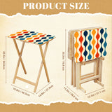 Retro Midcentury TV Dinner Tables – 4 Folding Trays with Rack