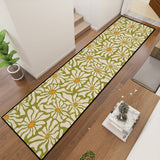 Retro 70s Midcentury Daisy Runner Rug | Multiple Sizes Non-Slip Polyester