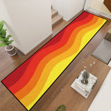 70s Orange Red Retro Runner Rug | Midcentury Style Floor Runners