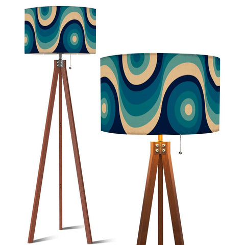Nordic Retro Tripod Floor Lamp, Wavy Blue
