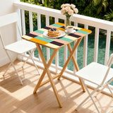 Wooden TV Dinner Trays Set of 4 with Storage Rack – Retro Folding Tables