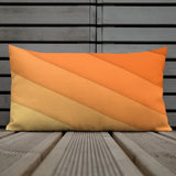 Diagonal Gradient STRIPED YELLOW ORANGE Premium Pillow Warm Tones Retro Cushion - retro pillow