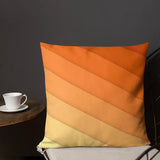 Diagonal Gradient STRIPED YELLOW ORANGE Premium Pillow Warm Tones Retro Cushion - retro pillow