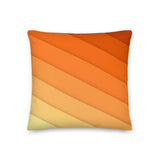 Diagonal Gradient STRIPED YELLOW ORANGE Premium Pillow Warm Tones Retro Cushion - retro pillow