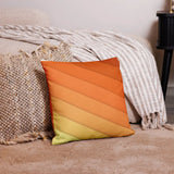 Diagonal Gradient STRIPED YELLOW ORANGE Premium Pillow Warm Tones Retro Cushion - retro pillow