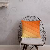 Diagonal Gradient STRIPED YELLOW ORANGE Premium Pillow Warm Tones Retro Cushion - retro pillow