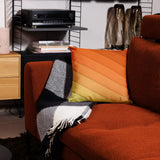 Diagonal Gradient STRIPED YELLOW ORANGE Premium Pillow Warm Tones Retro Cushion - retro pillow