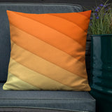 Diagonal Gradient STRIPED YELLOW ORANGE Premium Pillow Warm Tones Retro Cushion - retro pillow