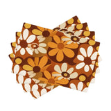 Double Sided Retro 70s Flowers Table Mats - Midcentury Modern Placemats - retro table linen