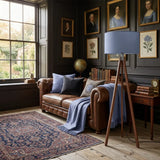 Dusty Blue Nordic Retro Tripod Floor Lamp - Vintage Wooden Light - retro floor lamps
