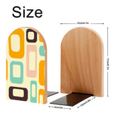 Size diagram of the Orange Mod Shapes bookend: 12 cm wide, 17 cm high, base 10 by 5 cm