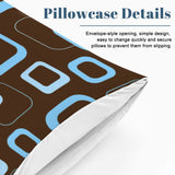 Retro 70s Duvet Cover Set: Brown Blue Mid-Century Modern Bedding