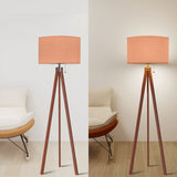 Scandi Retro Tripod Floor Lamp, Apricot Shade