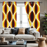 Midcentury 70s Retro Blackout Curtains: Bold Vibrant Honeycomb Pattern