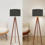 Scandi Nordic Tripod Floor Lamp, Dark Grey Shade