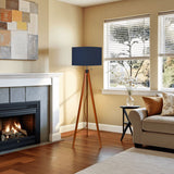 Retro Tripod Floor Lamp, Deep Indigo Oceanic Ink Blue