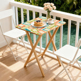 Atomic Wooden TV Tray Tables Set of 4 – Retro Folding Tables for Small Spaces