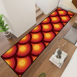 Retro 70s Runner Rug – Midcentury Yellow Red Orange | Multiple Sizes Non-Slip Polyester