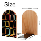Size diagram of the Neon Squares bookend: 12 cm wide, 17 cm high, base 10 by 5 cm
