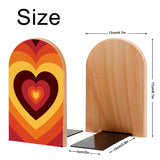 Size diagram of the Rainbow Heart bookend: 12 cm wide, 17 cm high, base 10 by 5 cm