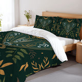 Nordic Folkloric Retro Pattern Duvet Cover Set: Scandi Vintage Bedding