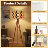 Retro 70s Tripod Floor Lamp:  Midcentury Modern Lighting with Remote