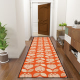 Retro Scandi Runner – Midcentury Red White Floral Rug | Multiple Sizes