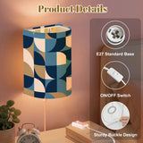 70s Retro Wall Sconces Set –  Smart LED, Blue Geometric