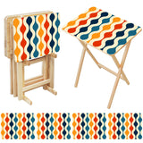 Retro Midcentury TV Dinner Tables – 4 Folding Trays with Rack