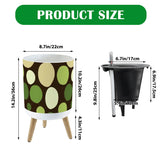 60s Polka Dots Plant Pot with Wooden Legs: Nordic Retro Midcentury