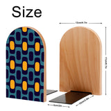 Size diagram of the Navy Gold Ovals bookend: 12 cm wide, 17 cm high, base 10 by 5 cm