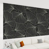 Black White Ginkgo Stick and Peel Wallpaper: Modern Removable Mural