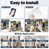 Retro 50s 60s Atomic Kitchen Wall Panel Kit: Waterproof Stick & Peel Tiles