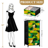 60s 70s Vintage Retro Dresser: Green Orange Black Midcentury Modern